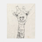 Giraffe Portrait Sketch Fleece Deken (Voorkant)