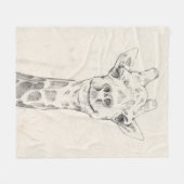 Giraffe Portrait Sketch Fleece Deken (Voorkant (Horizontaal))
