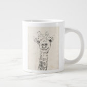 Giraffe Portrait Sketch Grote Koffiekop (Rechts)