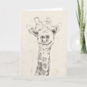 Giraffe Portrait Sketch Kaart (Voorkant)