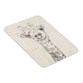 Giraffe Portrait Sketch Magneet (Rechterzijde)