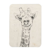 Giraffe Portrait Sketch Magneet (Verticaal)