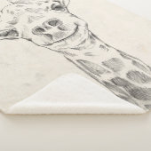 Giraffe Portrait Sketch Sherpa Deken (3/4)