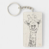 Giraffe Portrait Sketch Sleutelhanger (Voorkant)