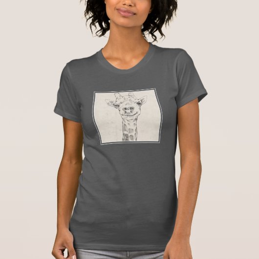 Giraffe Portrait Sketch T-shirt (Voorkant)