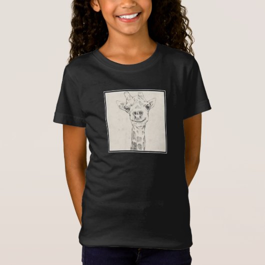 Giraffe Portrait Sketch T-shirt (Voorkant)