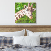 Giraffe Portrait - Verpakt Canvas (Insitu (Slaapkamer))