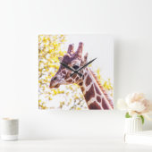 Giraffe Portrait Vierkante Klok (Huis)