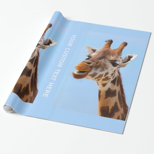 Giraffe Portret aangepast verpakkingspapier Cadeaupapier (Uitgerold)