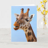 Giraffe Portret aangepast wenskaart Kaart (Gele Bloem)