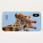Giraffe Portret aangepaste monogram hoesjes (Achterkant (horizontaal))