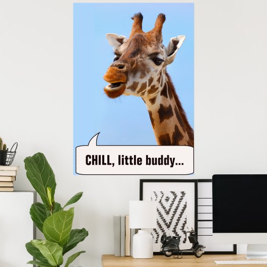 Giraffe Portret aanpasbaar tekstposter Poster (Thuiskantoor)