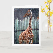 Giraffe Portret Kaart (Gele Bloem)