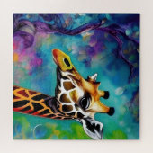 Giraffe Portret Kleurrijk Legpuzzel (Horizontaal)