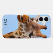 Giraffe Portret op maat gemaakte monogram telefoon iPhone Hoesje (Achterkant horizontaal)