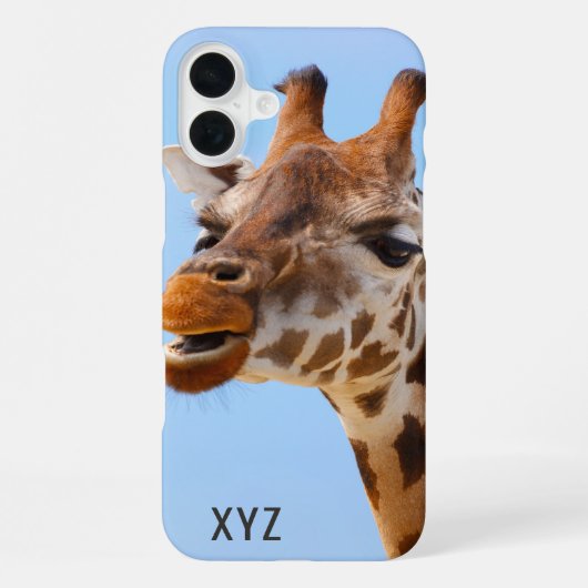 Giraffe Portret op maat gemaakte monogram telefoon iPhone Hoesje (Achterkant)