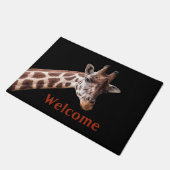 Giraffe Portret op zwart - Doormat Deurmat (Schuin)