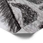 Giraffe Portret Potcil Schets Tekenkunst Afdrukken Poster (Hoek)