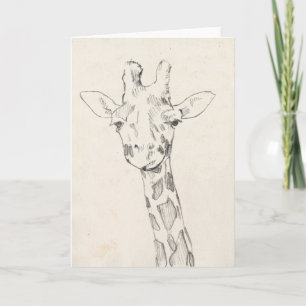 Giraffe Portret Schets Kaart