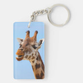 Giraffe Portret-sleutelketen Sleutelhanger (achterkant)