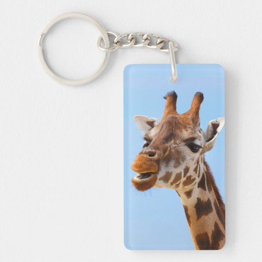 Giraffe Portret-sleutelketen Sleutelhanger (Voorkant)