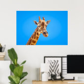 Giraffe Portret tegen Sky Poster (Thuiskantoor)