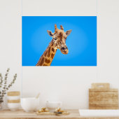 Giraffe Portret tegen Sky Poster (Keuken)