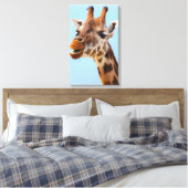Giraffe Portretcanvas print (Insitu (Slaapkamer))