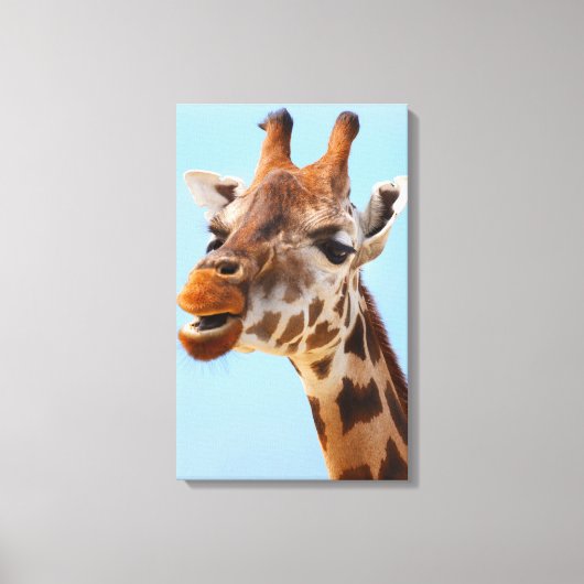 Giraffe Portretcanvas print (Voorkant)