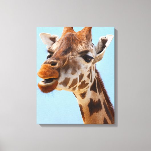 Giraffe Portretcanvas print (Voorkant)