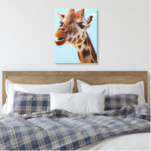 Giraffe Portretcanvas print (Insitu (Slaapkamer))