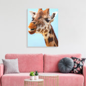 Giraffe Portretcanvas print (Insitu (Woonkamer))