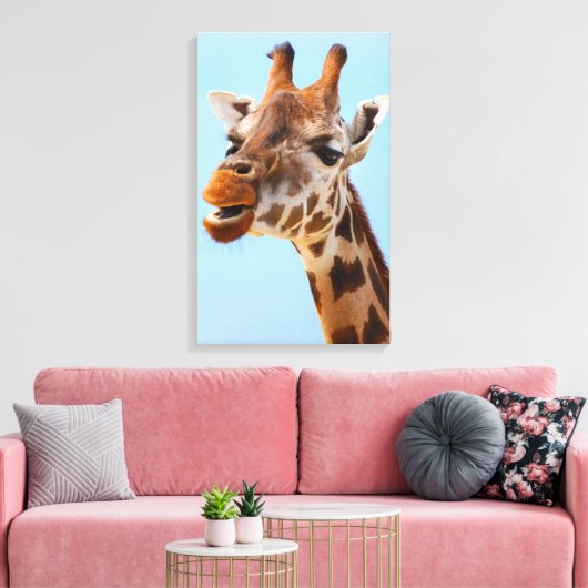 Giraffe Portretcanvas print (Insitu (Woonkamer))