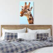 Giraffe Portretcanvas print (Insitu (Slaapkamer))