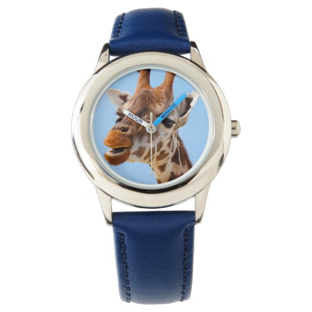 Giraffe portrethorloges horloge (Voorkant)