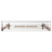 Giraffe portretteert Gepersonaliseerde naam Naambordje (Voorkant)