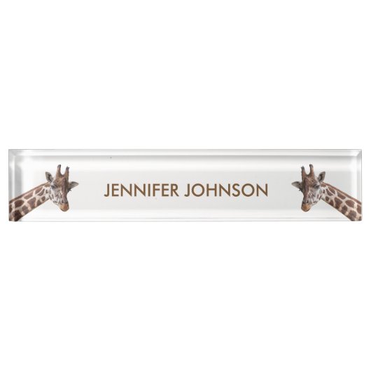 Giraffe portretteert Gepersonaliseerde naam Naambordje (Voorkant)