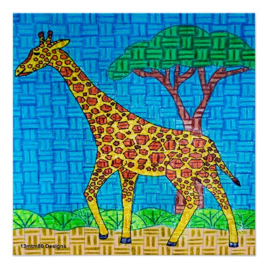 Giraffe - Poster Print (Voorkant)