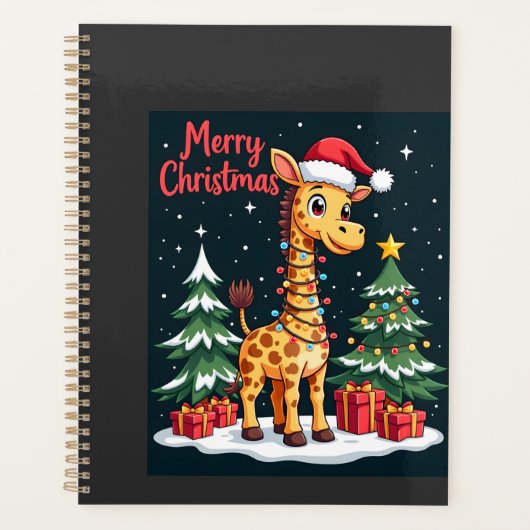 Giraffe Prettig kerstboom verlichting Kerstman Gir Planner (Voorkant)