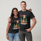 Giraffe Prettig Kerstmis Boomverlichting Kerstman  T-shirt (Unisex)