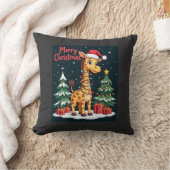 Giraffe Prettige Kerst Boomverlichting Kerstman Gi Kussen (Deken)