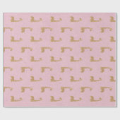 Giraffe Princess Pastel roze roze fijn Cadeaupapier (Vlak)