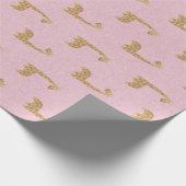 Giraffe Princess Pastel roze roze fijn Cadeaupapier (Hoek)