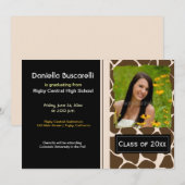 GIRAFFE PRINT AFSTUDEER AANKONDIGING Zwart/Crème (Voorkant / Achterkant)