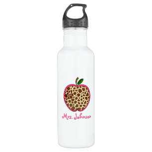 Giraffe Print Apple Gym Teacher Waterfles