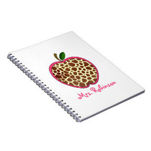 Giraffe print Apple Spiral notebook voor leraren Notitieboek