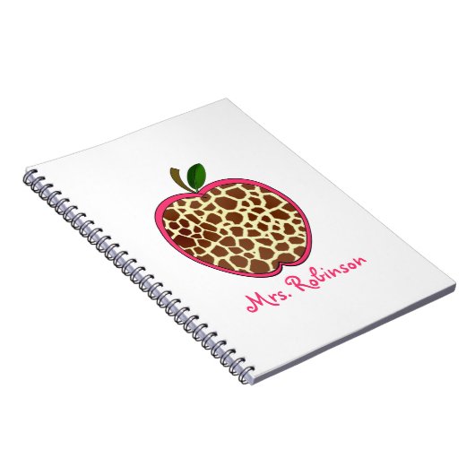 Giraffe print Apple Spiral notebook voor leraren Notitieboek (Rechterzijde)
