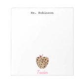 Giraffe Print Apple Teacher Notitieblok (Voorkant)