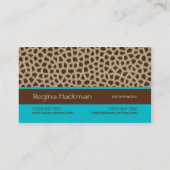 Giraffe Print [blauw] Visitekaartjes (Achterkant)