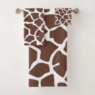 Giraffe Print, bruine Giraffe, Animal Print, Oerwo Bad Handdoek